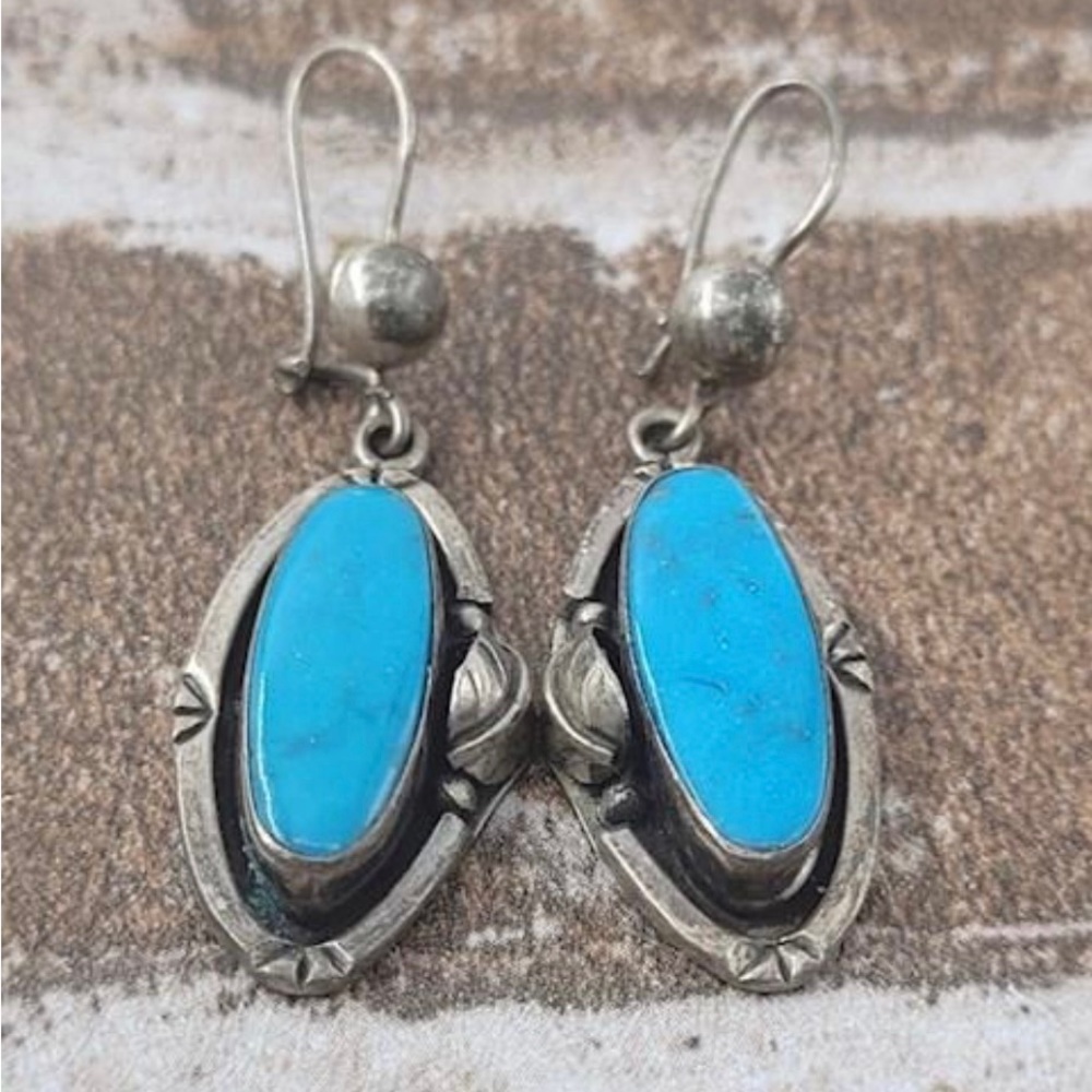 Vintage Turquoise & Sterling Earrings